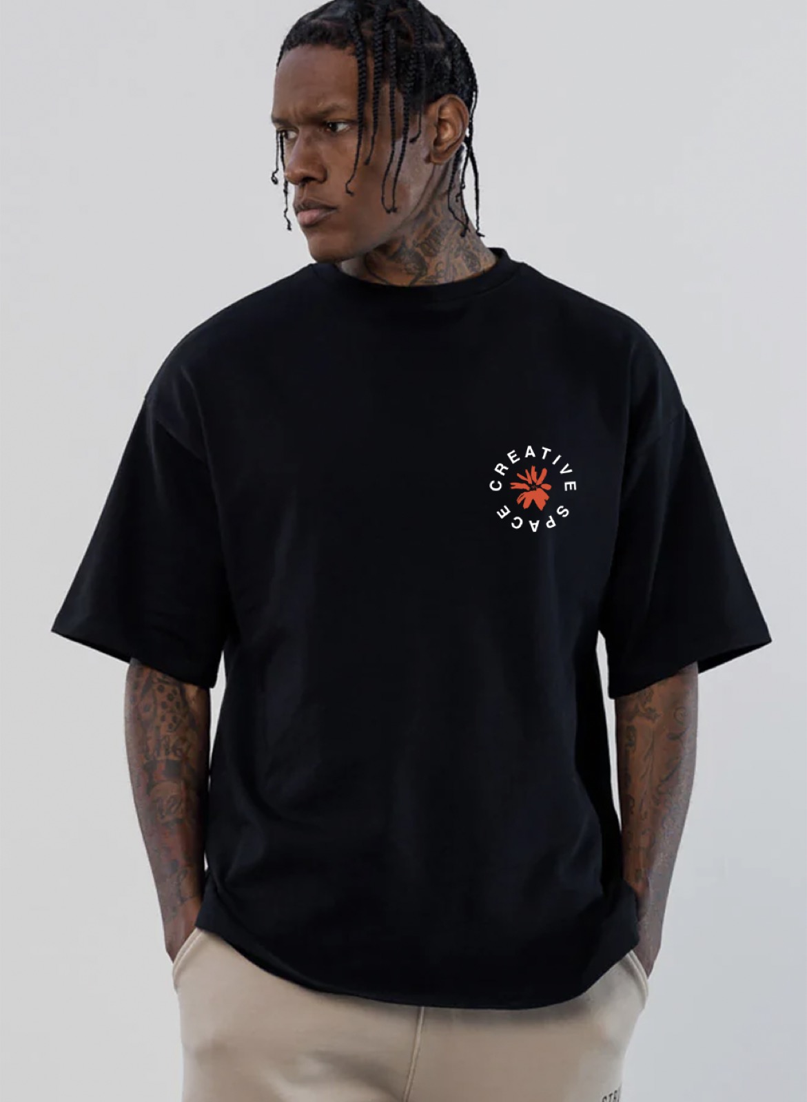 Apparel design: Creative Space · Tee front
