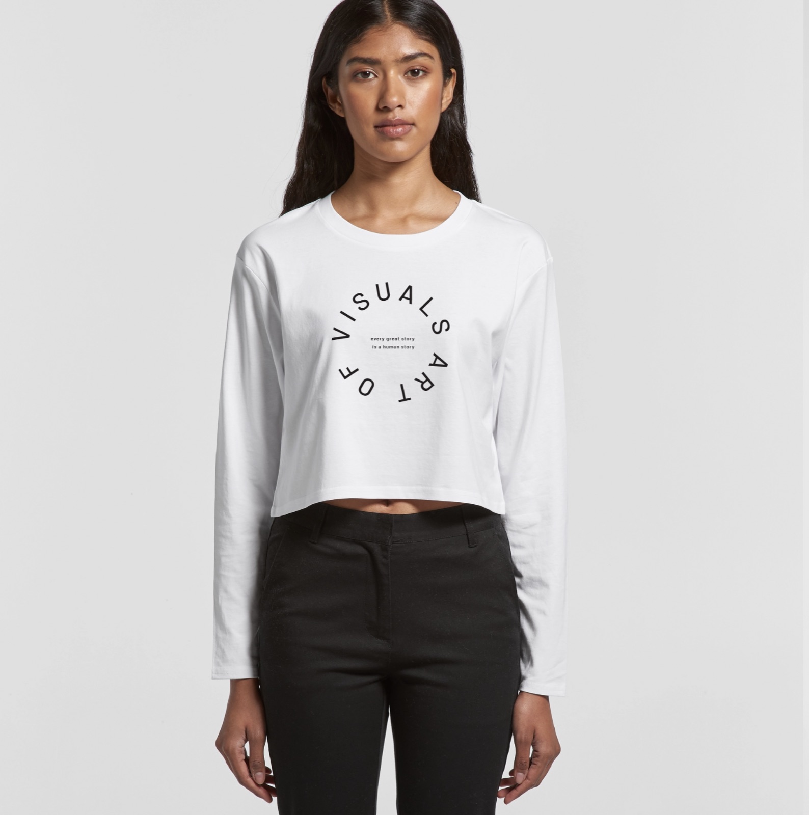 Apparel design: Art of Visuals · Crop long sleeve