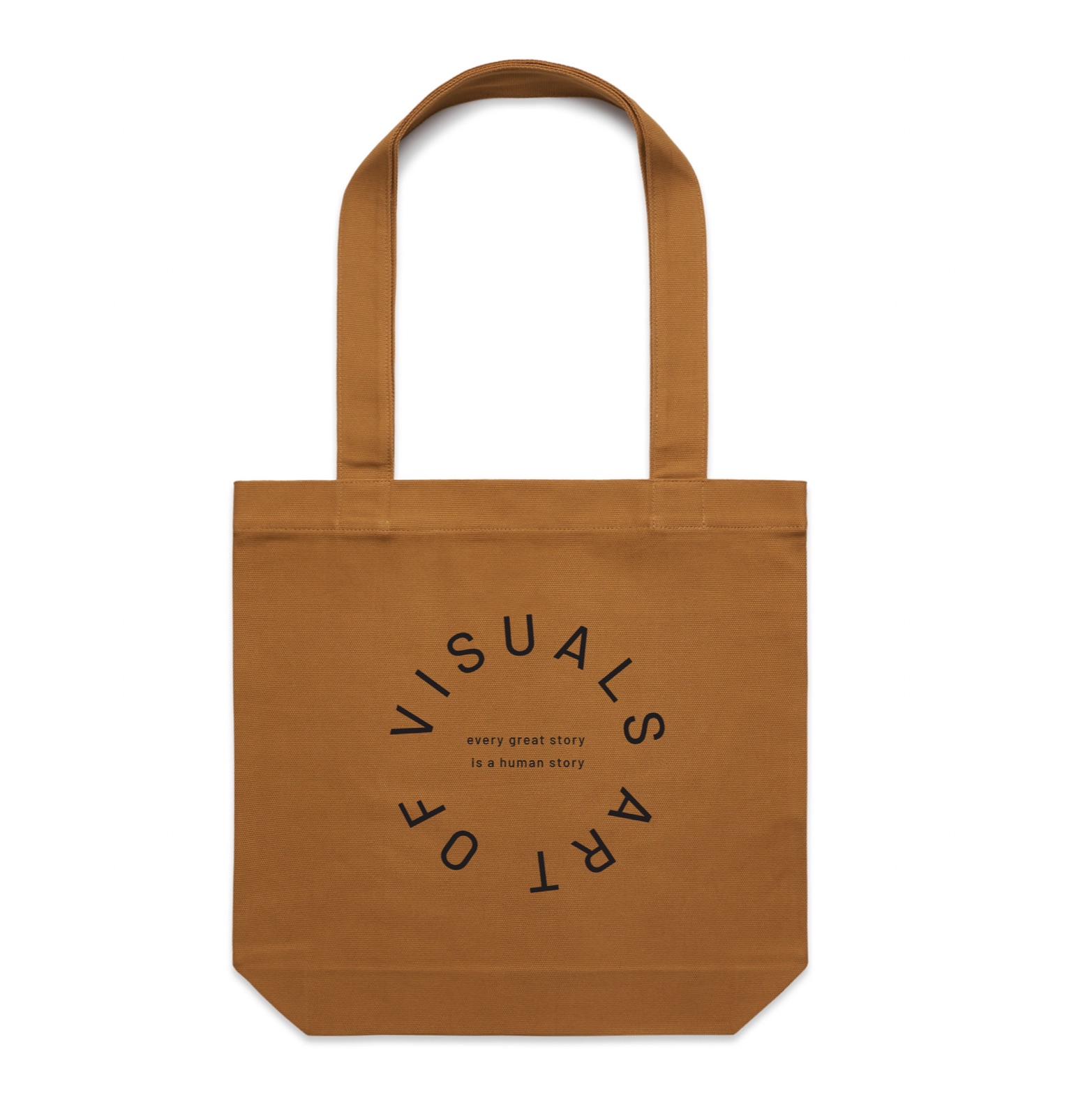 Apparel design: Art of Visuals · Tote, tan