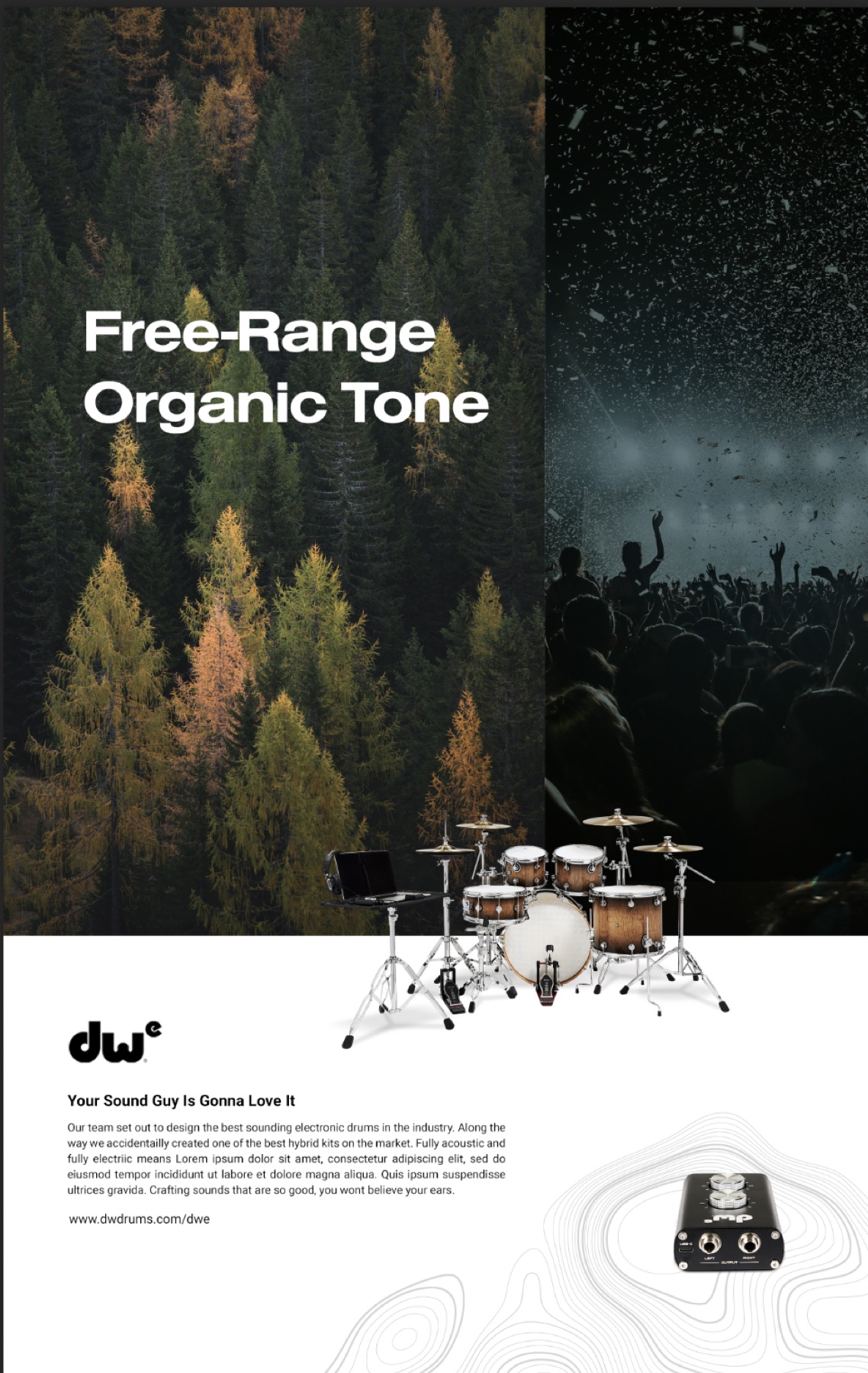DWe campaign spread: Free-Range Organic Tone