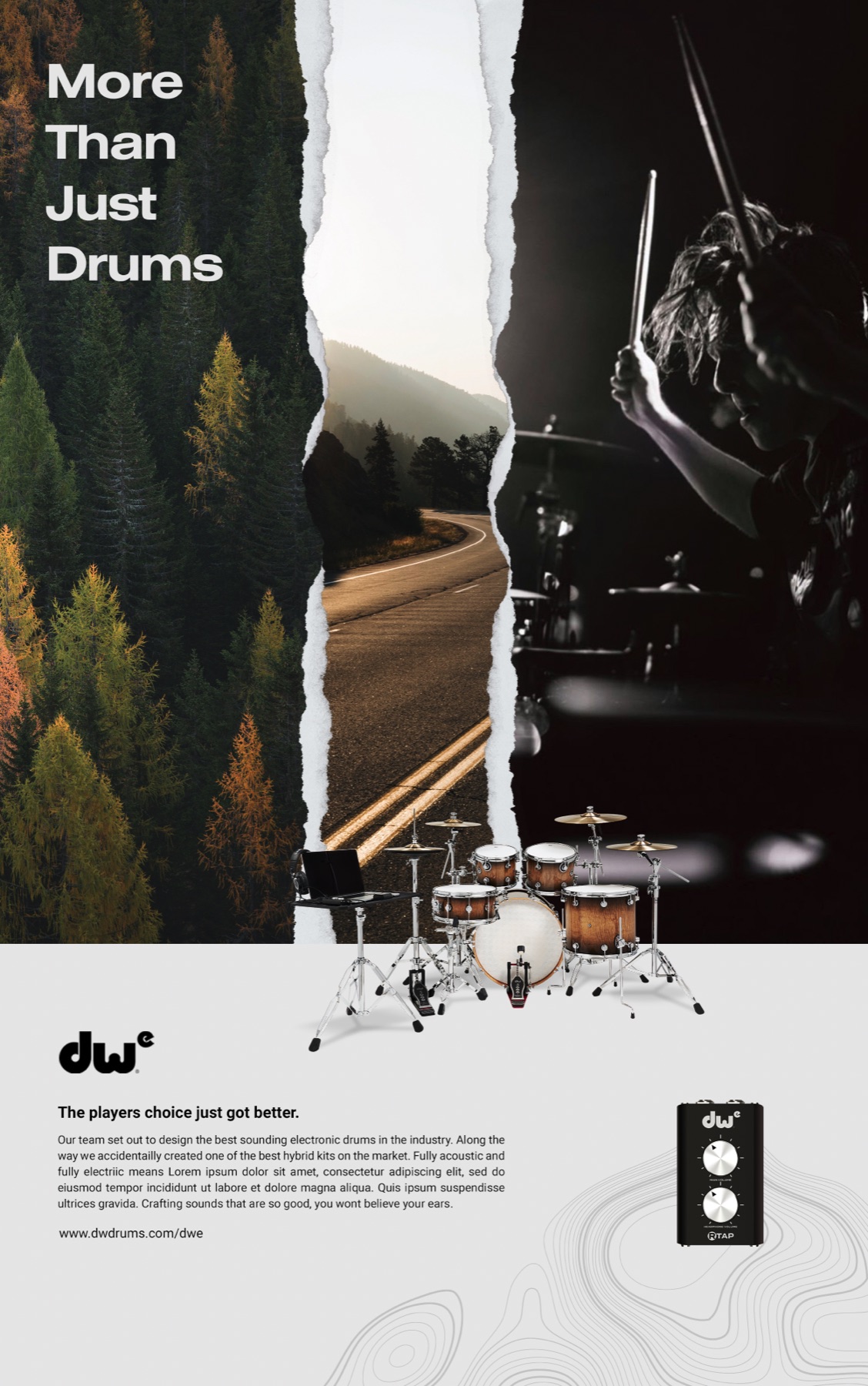 DWe campaign spread: More Than Just Drums
