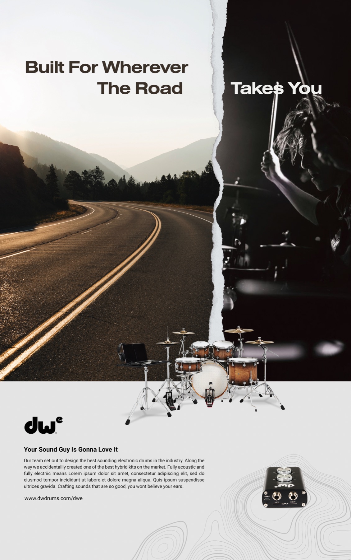 DWe campaign spread: Built For Wherever The Road Takes You