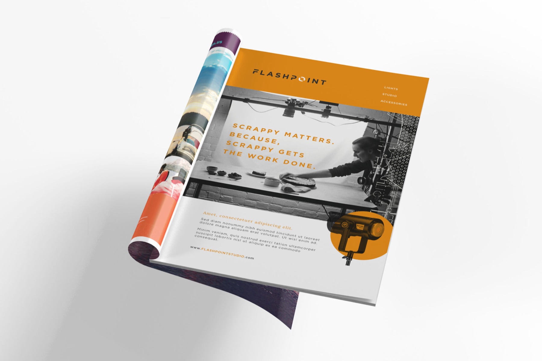 Flashpoint trade ad comp, orange colorway