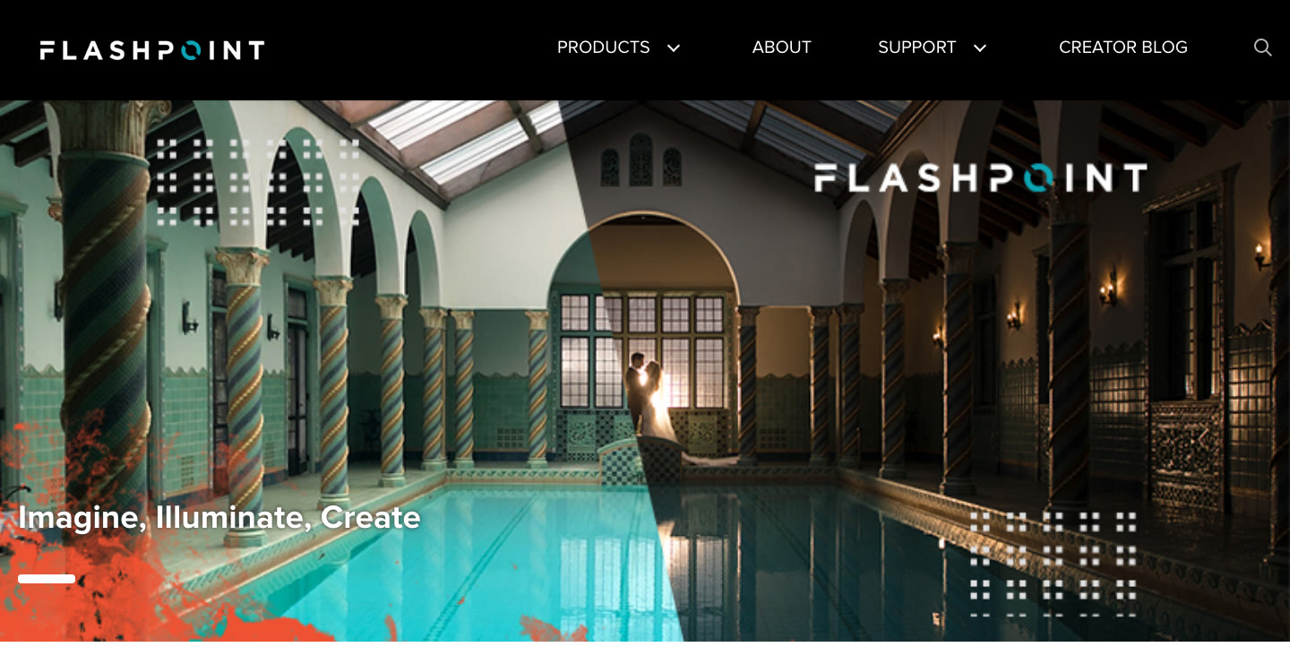 flashpointlighting.com homepage after the rebrand