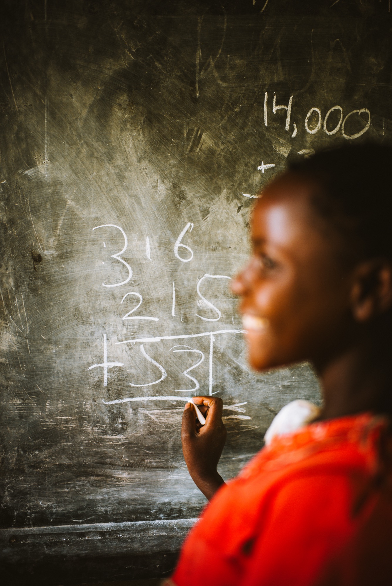 Giving side, Uganda: Chalk and light