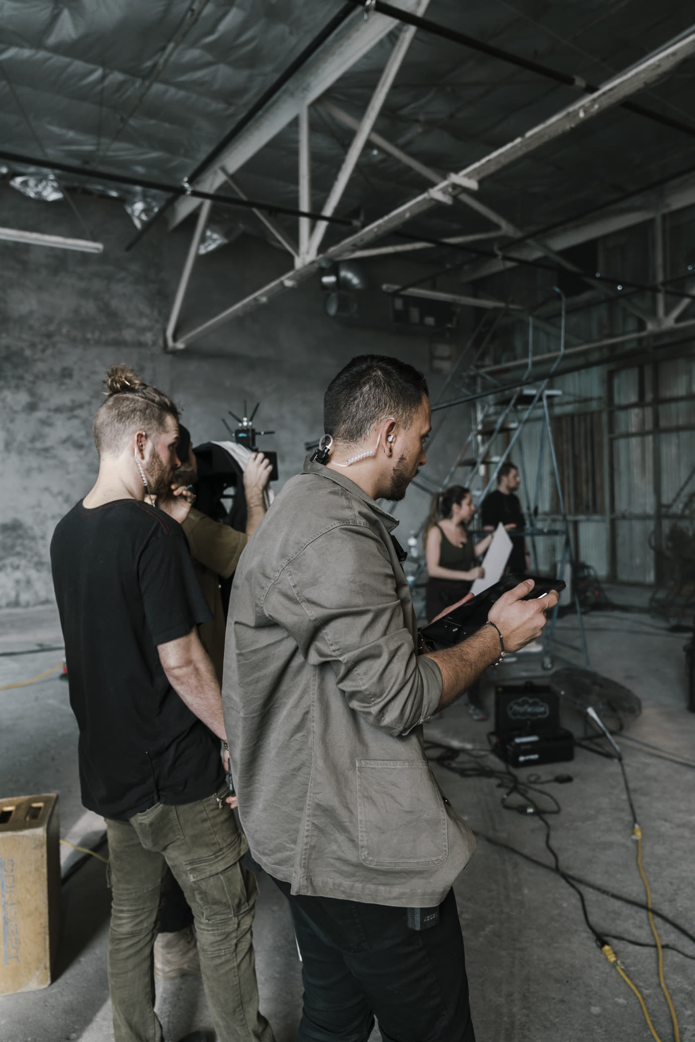 Checking the frame before the take