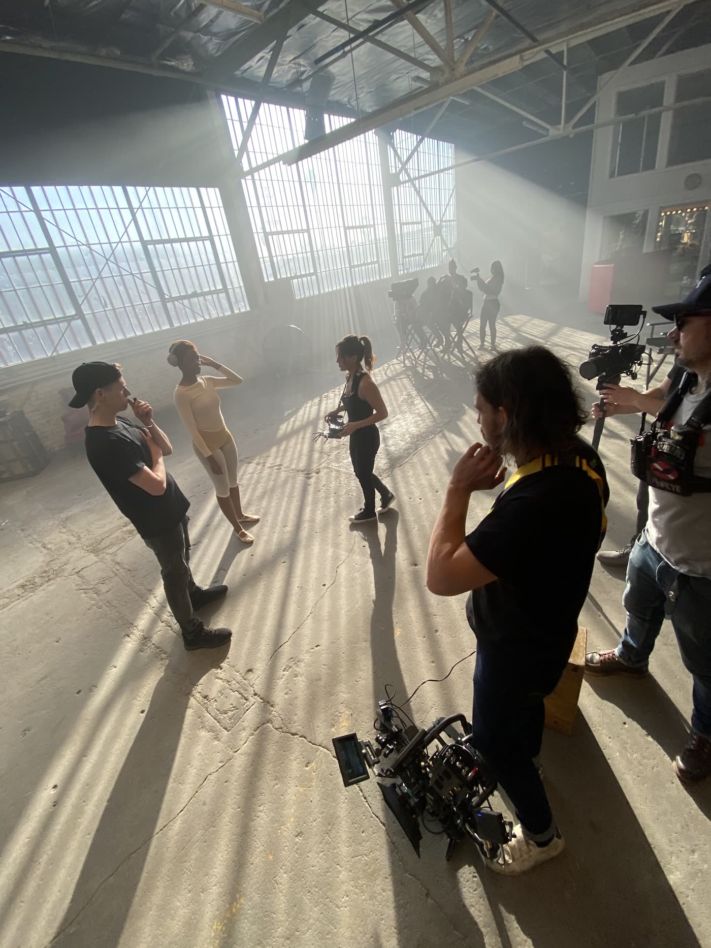 Blocking the dancers with the camera in the foreground