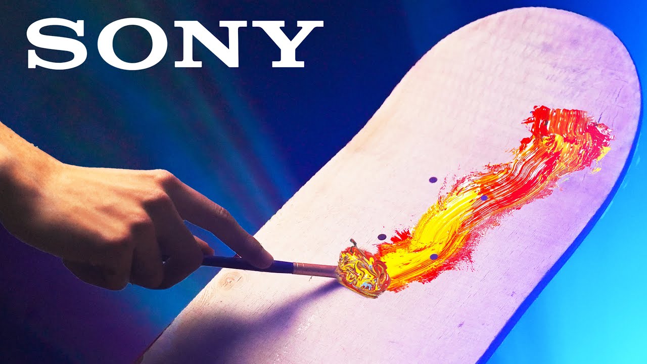 Campaign film poster: a hand painting a skateboard deck
