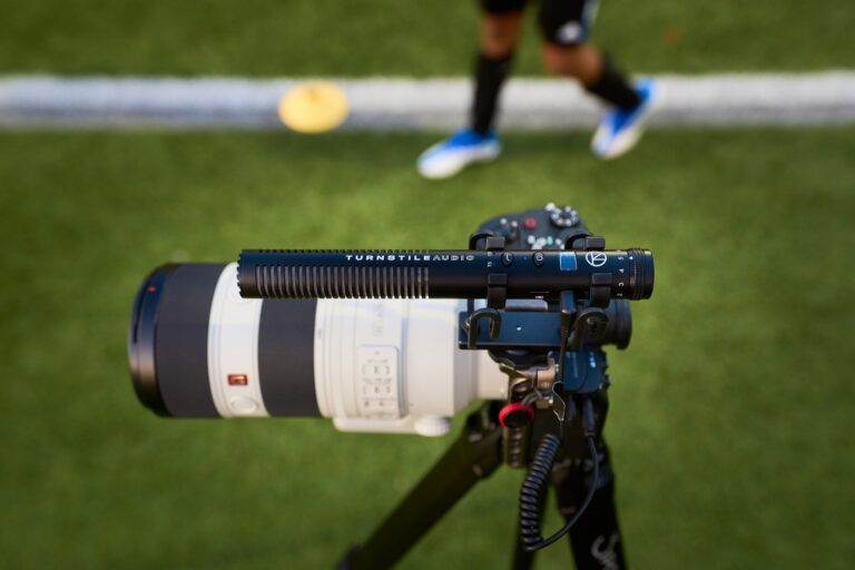 Turnstile Audio in action: Sideline rig · shotgun on the long lens