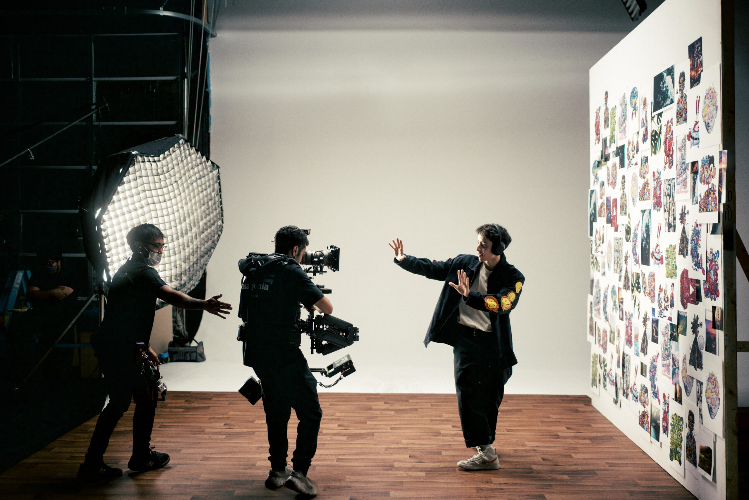 On set: camera operator in the studio